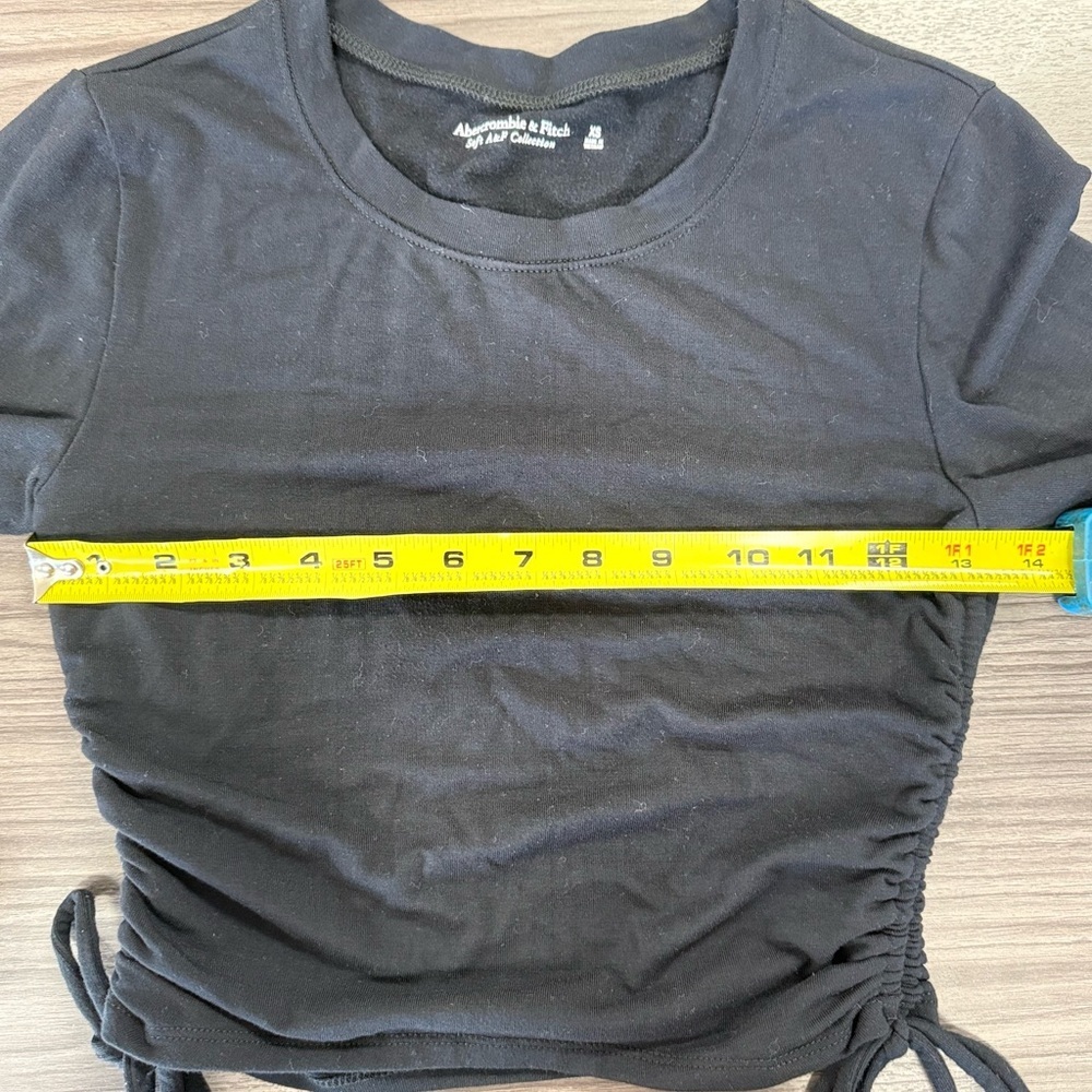 Y2K 2010 Abrcrombie & Fitch long sleeve black crop top XS - Picture 6 of 9